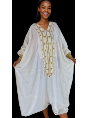 Elegant White Kaftan