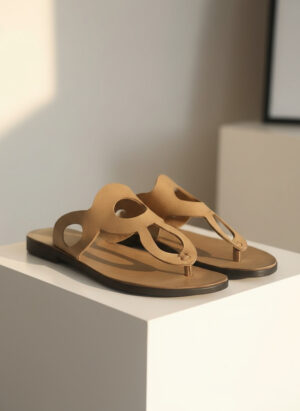 Beige Leather Sandals