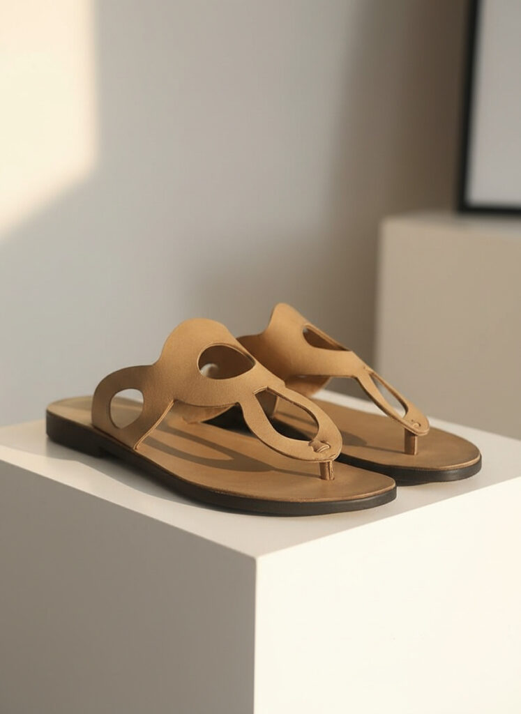 Beige Leather Sandals