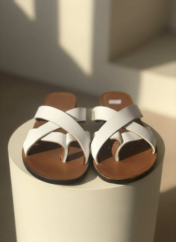 White Leather Sandals